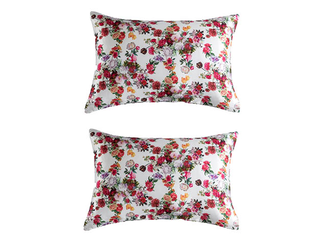 Satin Floral Pillowcase (Red/2-Pack)