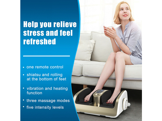 Costway Foot Calf Shiatsu Massager Heat Remote Control 