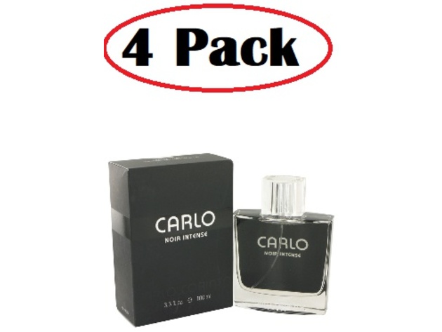 4 Pack of Carlo Noir Intense by Carlo Corinto Eau De Toilette Spray 3.3 oz