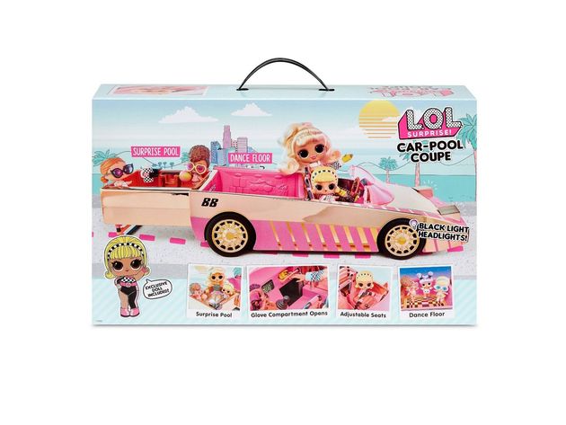 L.O.L. Surprise! Car Pool Coupe with Exclusive Doll, Pool and Dance Floor, Multicolor