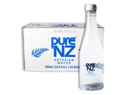 Pure NZ 100% Natural Artesian Water, from New Zealand - 500mL Recycled Bottle (24 Pack), 16.9 FL Oz