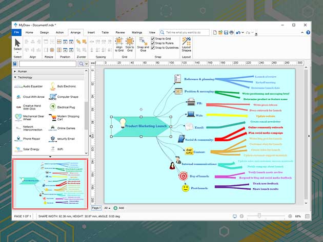 MyDraw Advance Diagramming Software: Perpetual License (With 2-Yr Updates)