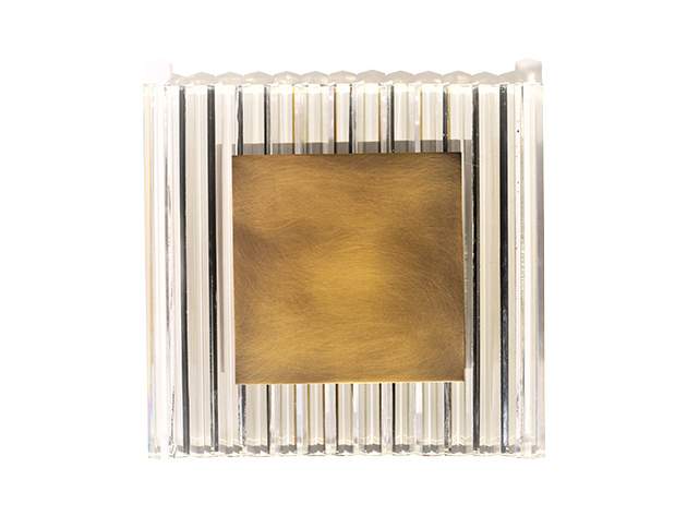 Brass Accented Crystal Prism Tray
