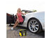 Portable Air Compressor Tire Inflator AC/DC Electric Pump w/ 3 Nozzle Adaptors - Black/Yellow