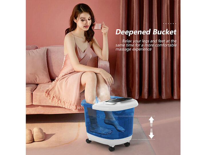 Portable Foot Spa Bath Motorized Massager with Shower-Coffee