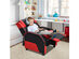 Costway Kids Youth Gaming Sofa Recliner w/Headrest & Footrest PU Leather Yellow\White\Blue - Red
