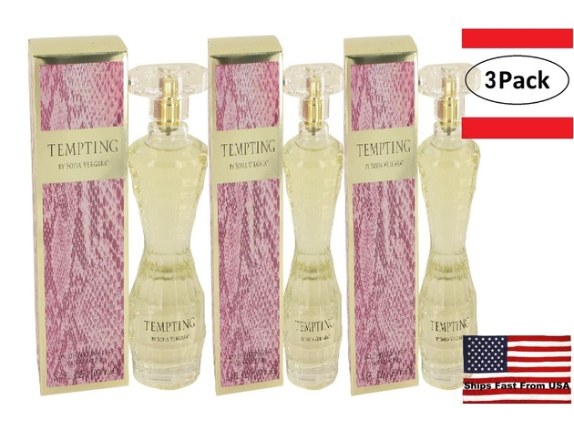 3 Pack Sofia Vergara Tempting by Sofia Vergara Eau De Parfum Spray 3.4 oz for Women