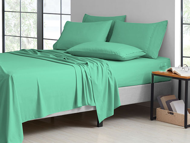 6-Piece Bamboo-Blend Comfort Luxury Sheet Set (Evergreen/Queen)