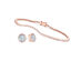 Bezel Earrings & Tennis Bracelet Set (Rose Gold)