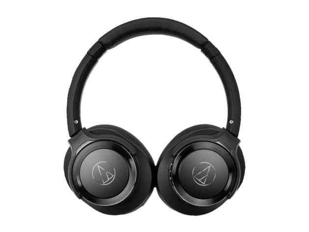 Audio Technica ATHWS660BTBR Solid Bass Wireless Over-Ear Headphones - Black/Red