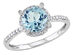 Blue Topaz and Diamond 1.65 Carat (ctw) Ring with Halo in 10K White Gold - 10