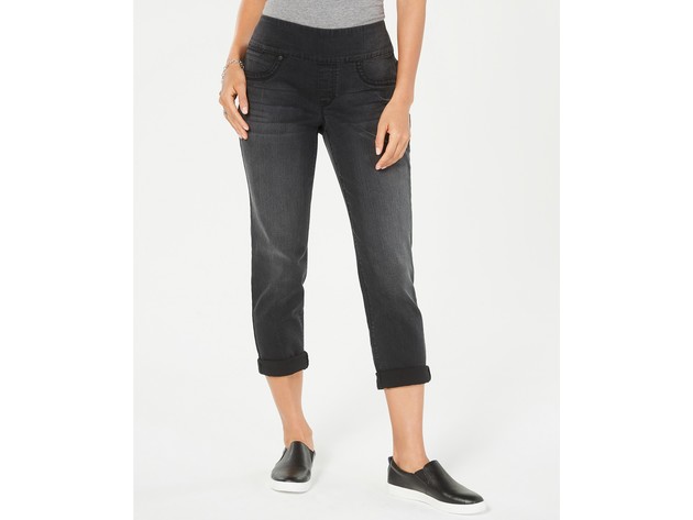 Style & Co Women's Pull On Boyfriend Jeans Black Size Extra Large
