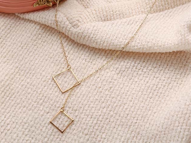 Geometric Square 18K Gold Plated Necklace