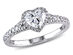 1.00 Carat (ctw G-H, I1-I2) Diamond Engagement Heart Ring in 14K White Gold IGI Certified - 7