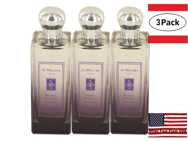 3 Pack Jo Malone Wisteria & Violet by Jo Malone Cologne Spray (Unisex Unboxed) 3.4 oz for Women