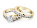 2.00 Carat (ctw G-H, I1) Princess Cut Diamond Engagement Ring and Wedding Band Set (3/5 Ct Center) in 14K Yellow Gold - 8