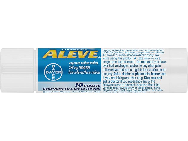 Aleve Tablets, Pain Reliever Fever Reducer, Naproxen Sodium 220 Mg (NSAID), Travel Size, 10 Count