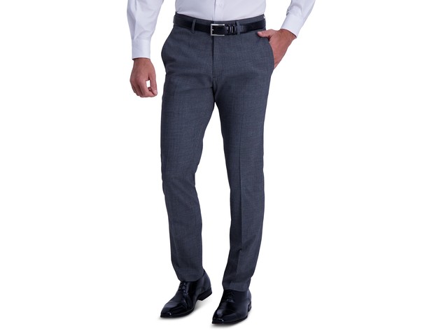 Kenneth Cole Reaction Men's Stretch Heather Glen Plaid Slim Fit Flat Front Dress Pants Charcoal Heather Charcoal Size 32X29