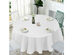 10pcs 120'' Round Tablecloth Polyester For Home Wedding Restaurant Party - White