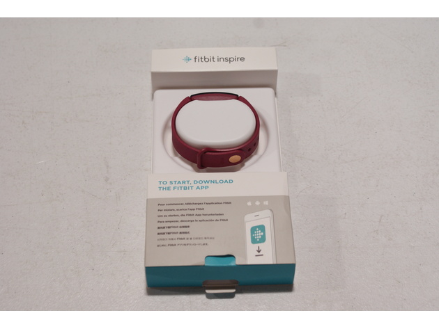 Fitbit FB412BYBY Inspire Fitness Tracker, One Size S & L Bands Included-Sangria (Refurbished, No Retail Box)
