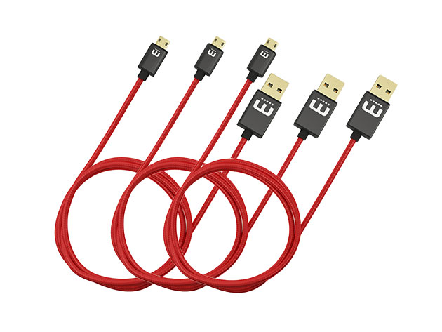 MicFlip Fully Reversible MicroUSB Cable: 3-Pack