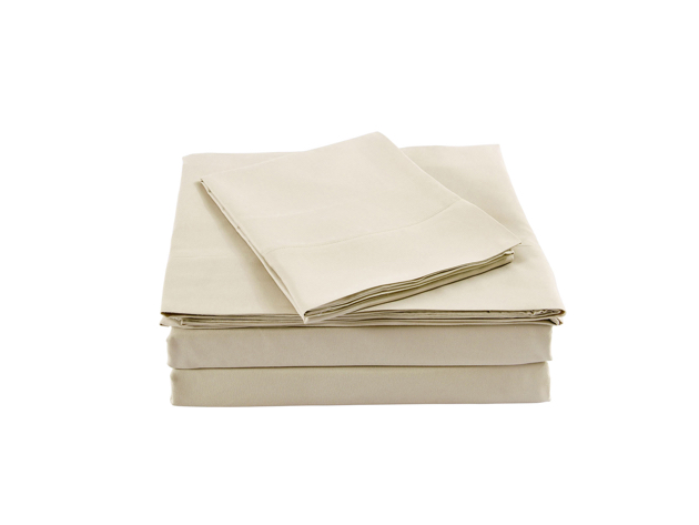 Royal Comfort Bamboo Blended Sheet & Pillowcases Set 1000TC Ultra Soft Bedding - Colour: Ivory | Size: Double