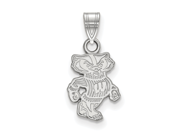 10k White Gold U. of Wisconsin Small Badgers Pendant