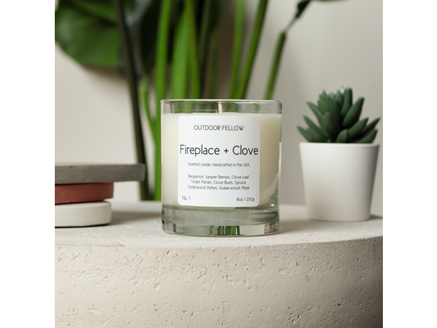 Fireplace and Clove Scented Candle