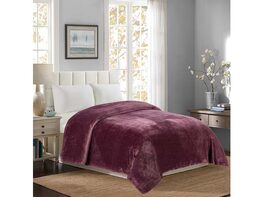 Classic Textured Fleece Blanket Plum Twin