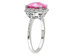 Created Pink Sapphire with Diamonds 5.80 Carat (ctw) in Sterling Silver - 9