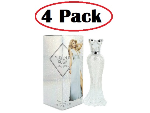 4 Pack of Paris Hilton Platinum Rush by Paris Hilton Eau De Parfum Spray 3.4 oz