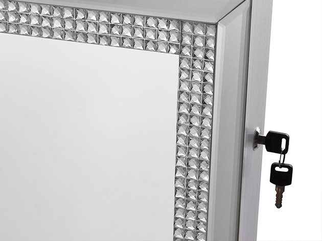 Sparkle Cheval Mirror Jewelry Armoire (Pristine White) StackSocial