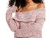 Freshman Juniors' Off-The-Shoulder Fuzzy Sweater Pink Size Large