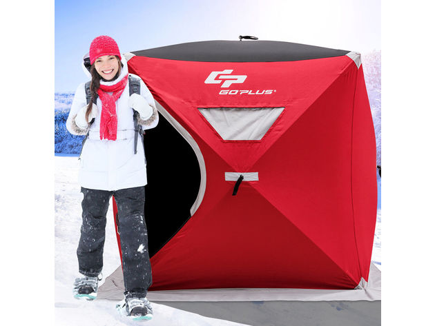 Goplus Portable Pop-up 2-person Ice Shelter Fishing Tent Shanty w