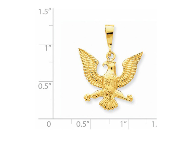 American Eagle Charm Pendant Necklace in 14K Yellow Gold with Chain