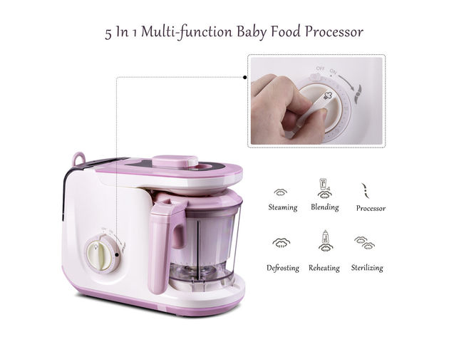 Costway 5 In 1 Baby Food Maker Infant Feeding Blender Puree Processor Heating Defrosting 
