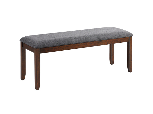 Costway Dining Bench Upholstered Entryway Bench Footstool Kitchen w/ Wood Legs - Grey, Brown