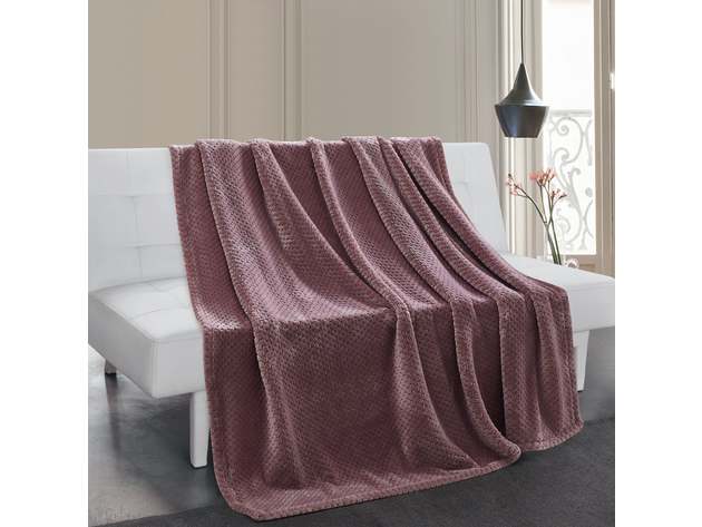 500 Series Classic Textured Oversized Throw Mauve