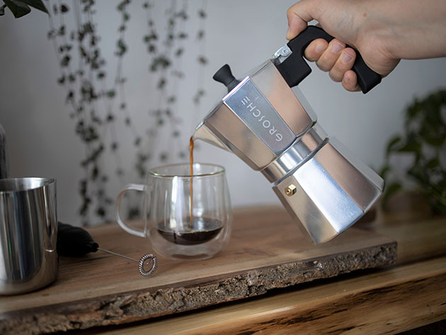 MILANO Stovetop Espresso Maker (Chrome/9-Cup)