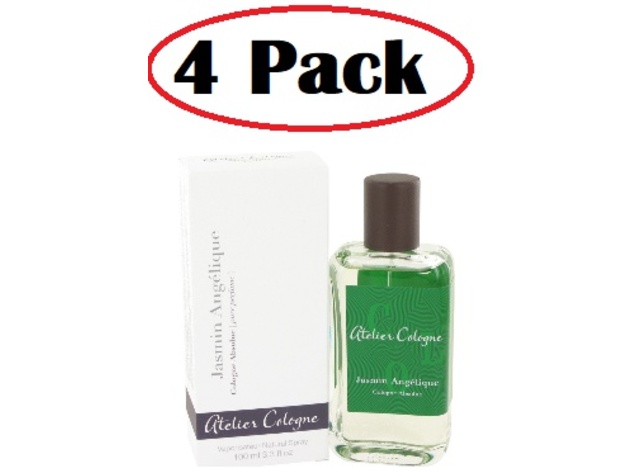 4 Pack of Jasmin Angelique by Atelier Cologne Pure Perfume Spray (Unisex) 3.3 oz