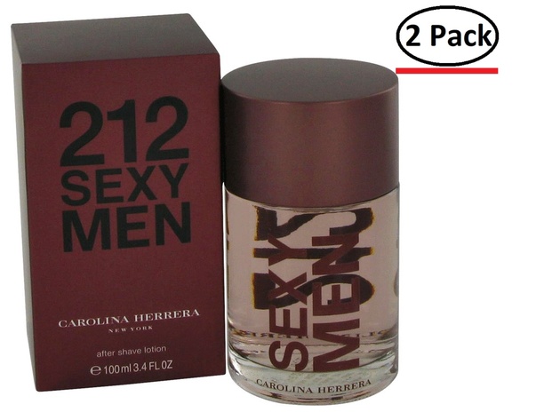 212 Sexy by Carolina Herrera After Shave 3.3 oz for Men Package of 2