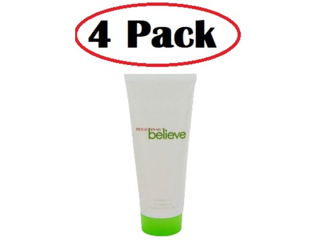 4 Pack of Believe by Britney Spears Shower Gel 3.4 oz