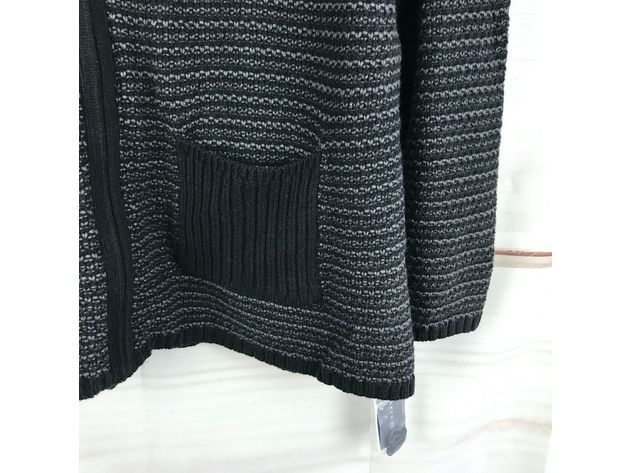 Karen Scott Women's Textured Zip-Front Cardigan Navy Size Medium