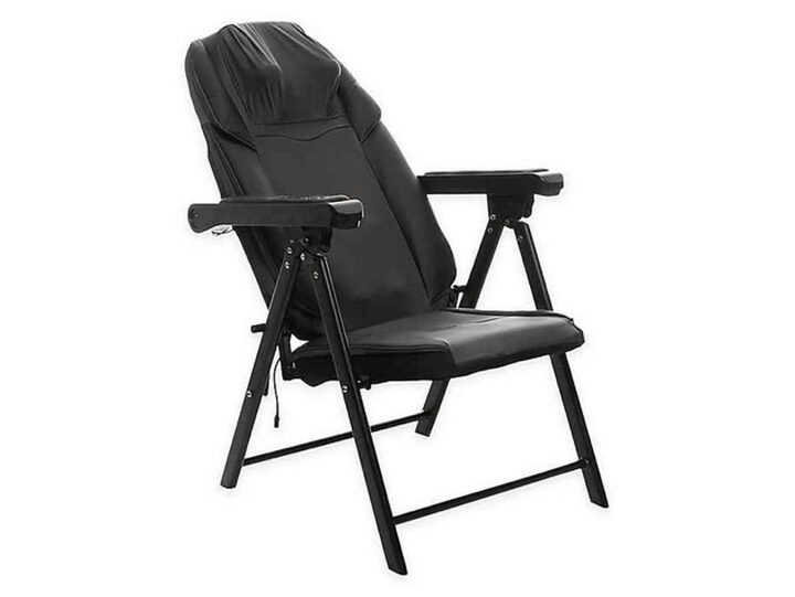 sharper image foldable shiatsu massage chair with heat