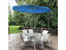10' Hanging Umbrella Patio Sun Shade Offset Outdoor Market W/ Cross Base Blue 
