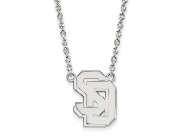 10k White Gold South Dakota Large Pendant Necklace