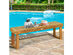 Costway 2Pcs 52'' Outdoor Acacia Wood Dining Bench Chair Seat Slat Garden - Teak Color