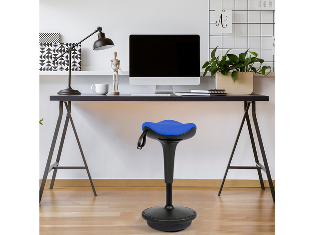 Wobble Stool Standing Desk Chair Height Adjustable Swivel Sitting Balance Chair - Black, Blue