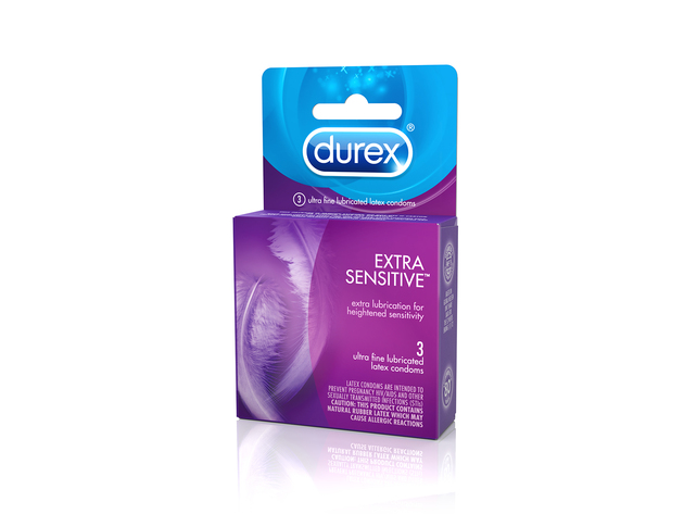 Durex Extra Sensitive Ultra Thin Lubricated Latex Condoms, Electronically Tested for Strength, Flexibility and Reliability, 3 Count