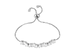 Silver Cubic Zirconia Tennis Bracelet with  Adjustable Spring Clasp